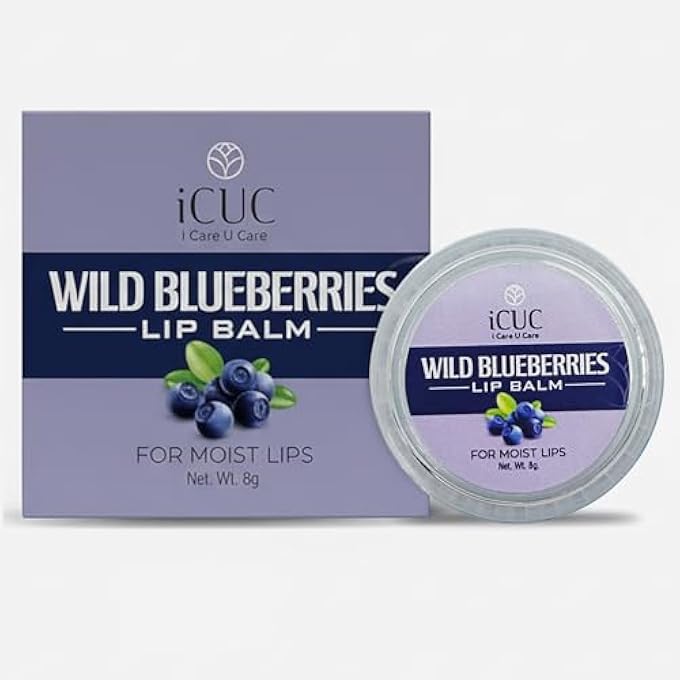 iCUC WILD BLUEBERRIES LIP BALM - FOR MOIST LIPS - SHEA BUTTER - VITAMIN E - PARABEN & SULPHATE FREE - FOR CHAPPED, DRY & CRACKED LIPS - HELPS LIPS TO STAY HYDRATED & MOISTURIZED - 8 GM - Image 1